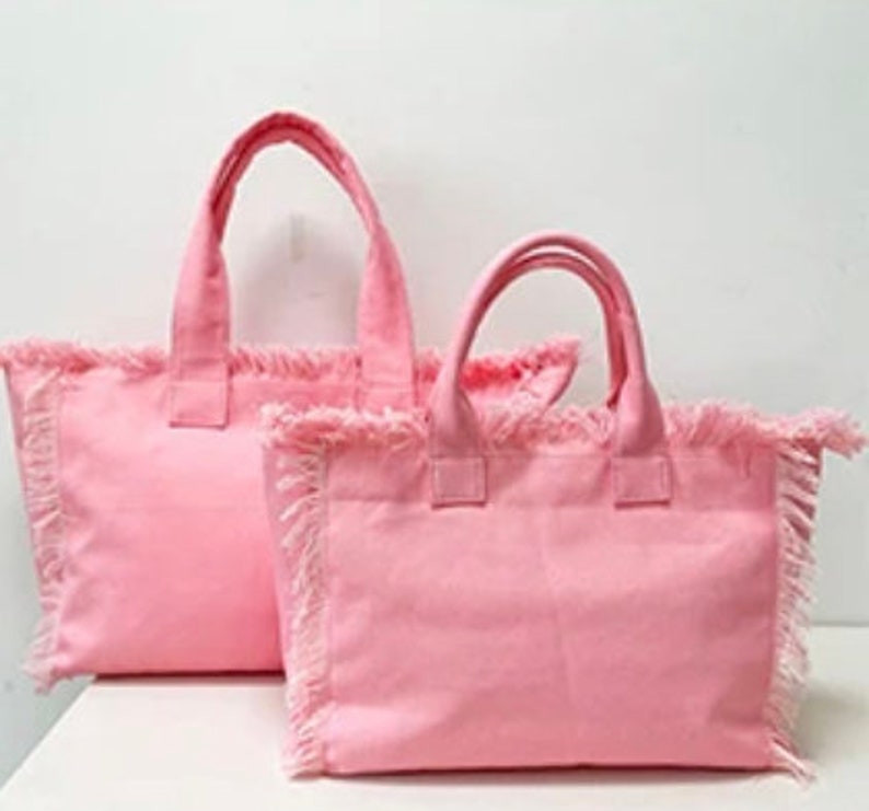 Fringe Canvas Tote Bag Etsy