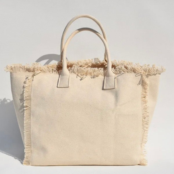 Fringe Canvas Tote Bag