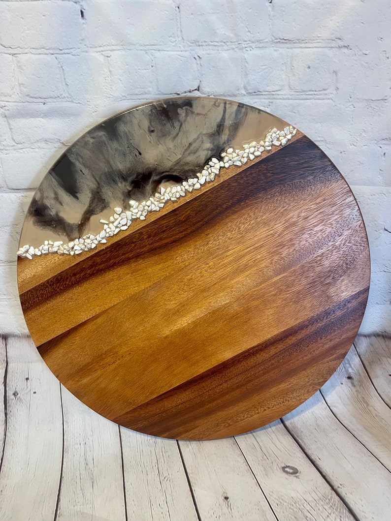 Large Lazy Susan Wood & Epoxy Etsy