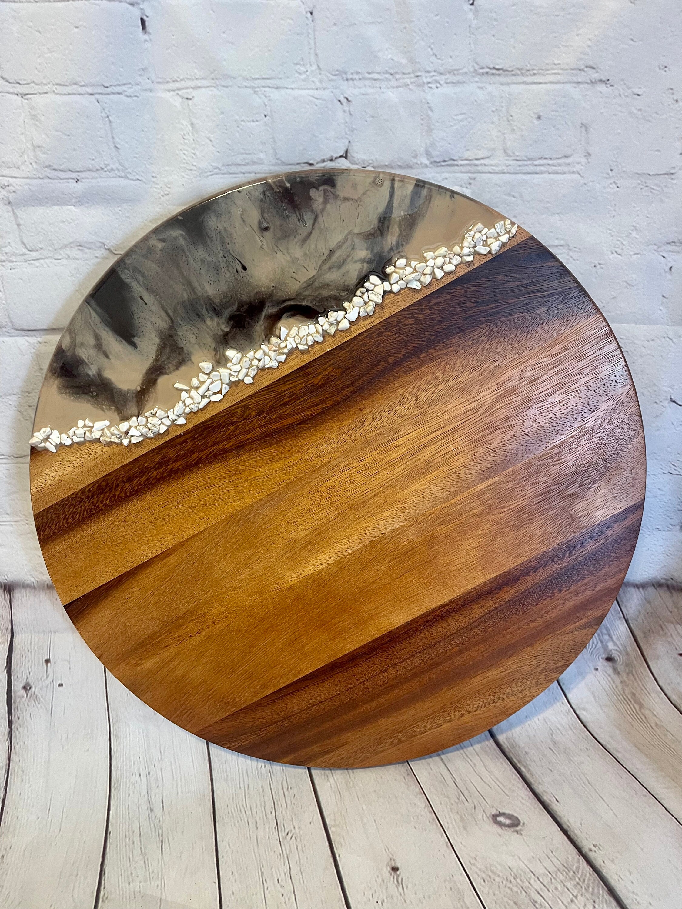 Black, Copper and Bronze Lazy Susan, Hand Poured Food Safe Epoxy Resin on  Bamboo, Geode Art, Geode Epoxy Resin, Housewarming Gift. 