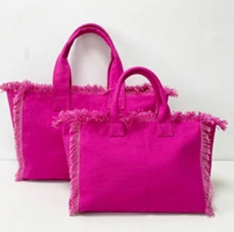 Fringe Canvas Tote Bag Etsy