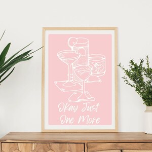 Cocktail Poster Bar Cart Poster Cocktail Print Digitale Download Cocktail Art Cocktail Geschenken Roze Wall Art Gin Cocktail Art Keuken Art