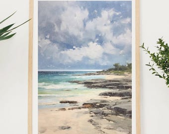 Vintage Surf Poster Strand Kunstdrucke Strand Poster Strand Haus Dekor Digital Download Wand Nautisches Design Küsten druckbares Ozean Schlafzimmer
