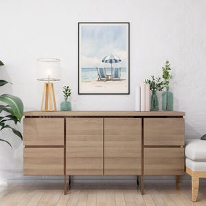 Impressão de arte de parede de praia, download de arte digital, pôster de design costeiro, estilo retrô, decoração de surf, casa, aquarela, sala tropical, náutica imagem 6