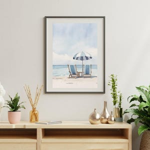 Tropical Room Nautical Wall Art Beach Themed Digital Download Coastal Design Poster Retro Style Surf Aesthetic Watercolor Print Printable Artwork Home Decoration Beach House Display Ocean Inspired Art Collection Instant Download Multiple