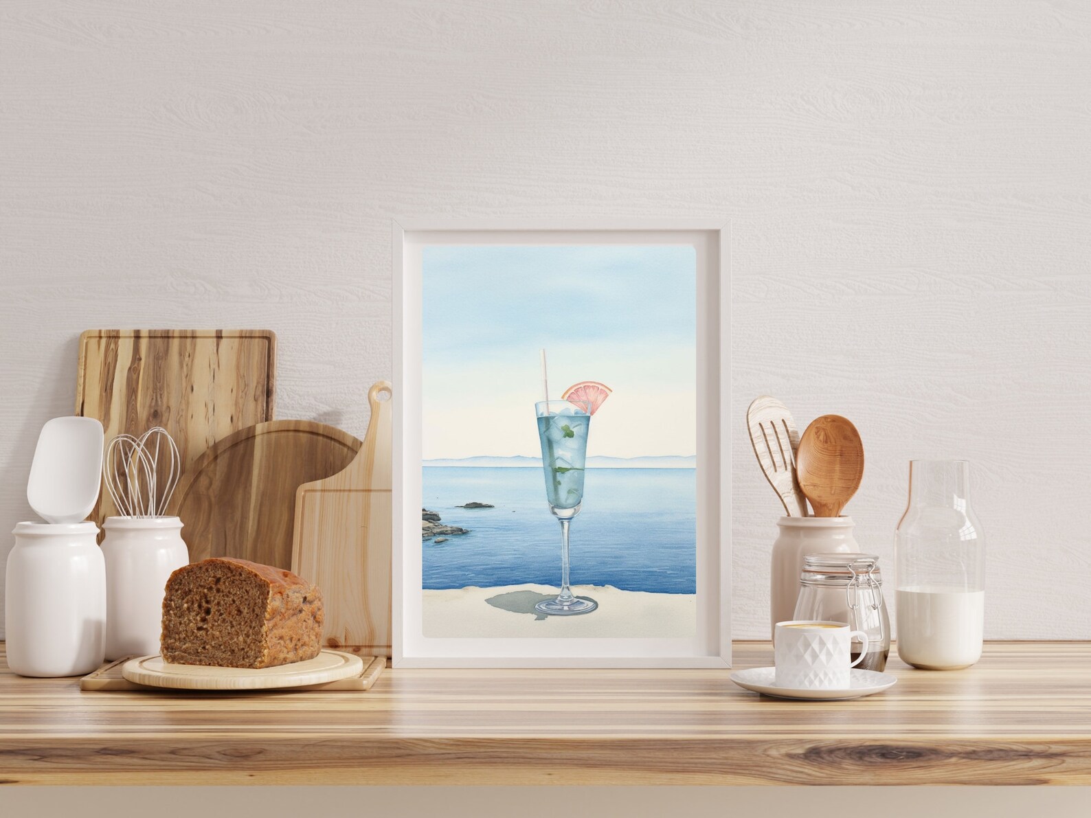 Bar Cart Decor Cocktail Poster Bar Cart Art Print Blue Wall - Etsy
