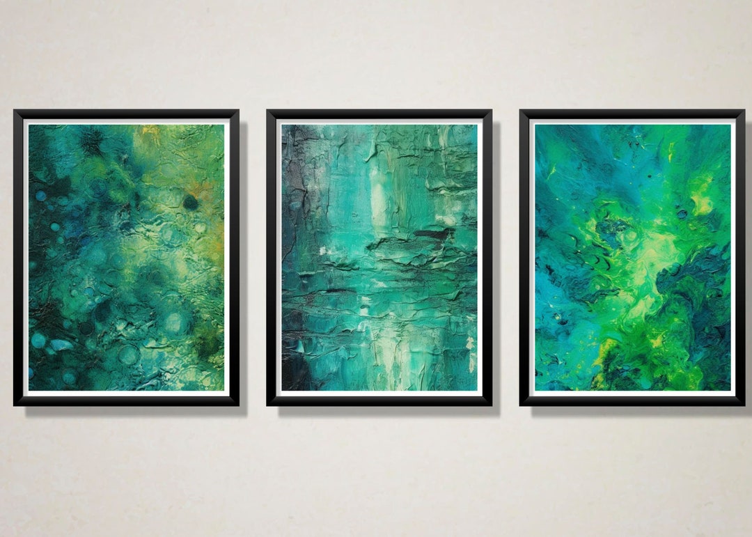 Blue Green Abstract Art Abstract Digital Download Blue Art - Etsy