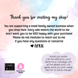 May include: Thank you for visiting my shop! You are supporting a small family owned business when you shop here. Every sale means the world to me and I want you to be 100% happy with your purchase! Please do not hesitate to reach out to me if you have any questions or concerns! APRIL. Would you prefer I do the editing for you? Send me a message with all the details and I will gladly send you print ready files for no extra charge!