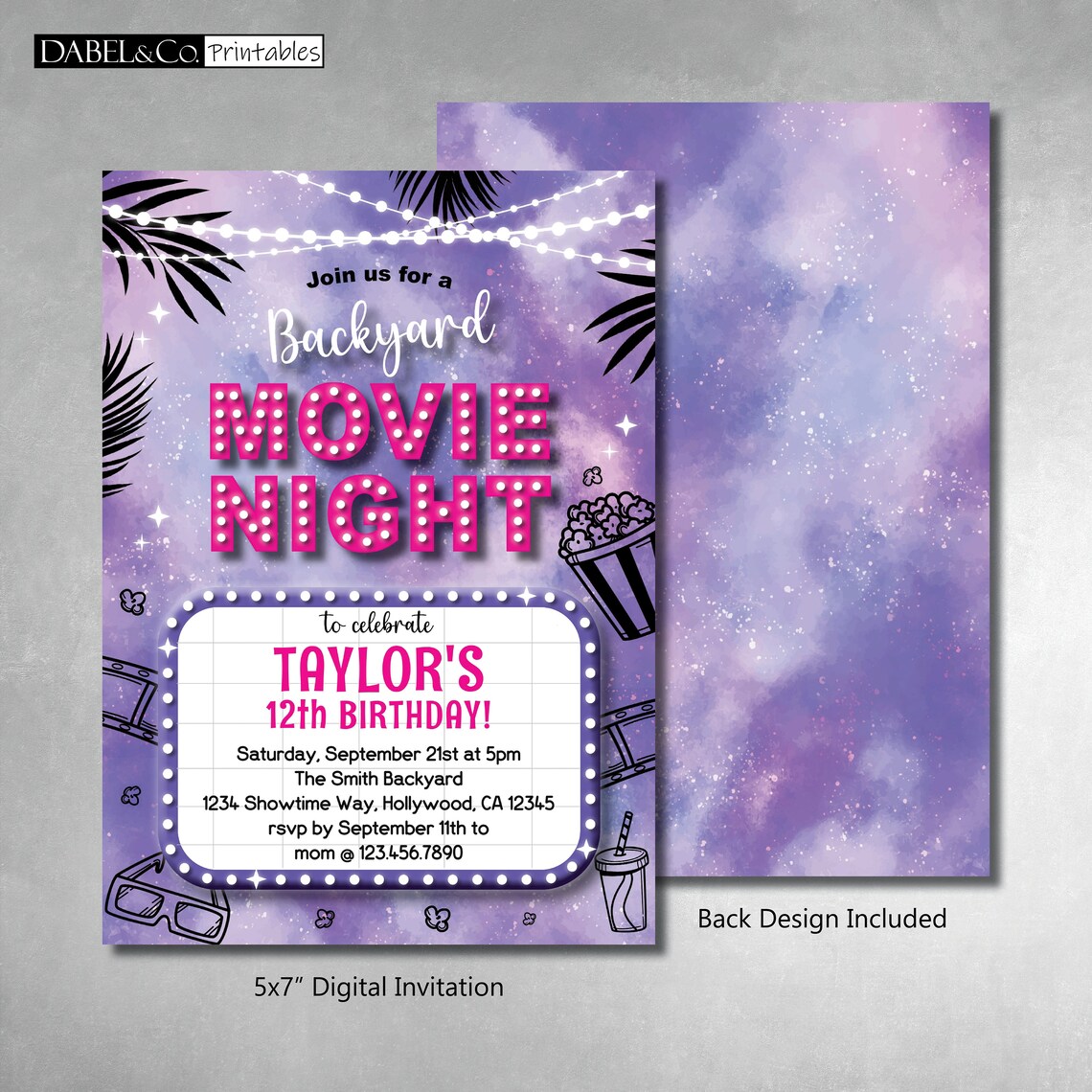 Inviti Compleanno Tema Cinema - Confezione Da 10 Con Buste Rosse, Formato A6, Ideale Per Feste Bambini