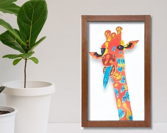 11''X17'' Glossy Art Print Poster Of Fun Giraffe