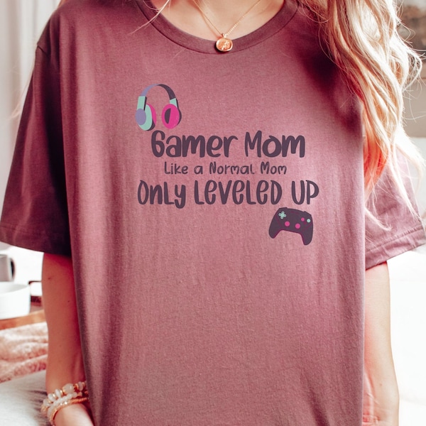 Gamer Mom Tshirt, Cozy Mom Video Game Shirt, Gaming Nerd Tshirt, Mother's Day Gift, Video Gamer Lover Gift, Gaming Merch, Gamer Girl Gear
