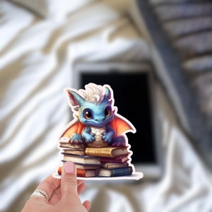 Book Dragon, Kiss-Cut Stickers, Booktok Sticker, Vinyl Sticker, Bookworm Sticker, Book Lover Gift, Reading Journal Sticker, Fantasy Lover