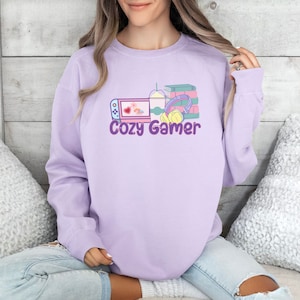 Cozy Gamer Comfort Colors Sweatshirt, Cozy Gaming Girl Crewneck, Video Game Merch, Cozy Gamer Aesthetic, Gaming Gifted, Gamer Accessories