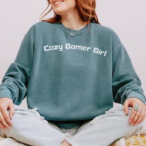 Cozy Gamer Comfort Colors Sweatshirt,  Video Game Merch, Retro Nerd Aesthetic, Cozy Gamer Accessories, Gamer Apparel, Gamer Gift