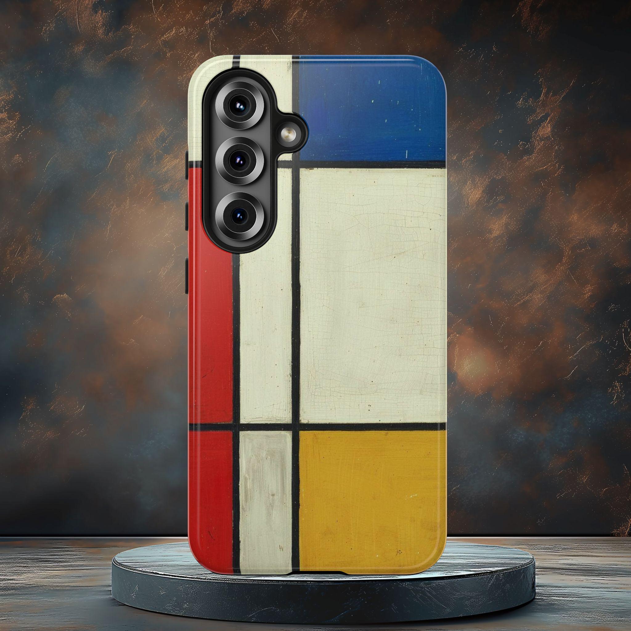 De Stijl Geometric Grid Phone Case | Mondrian Inspired Color Block ...