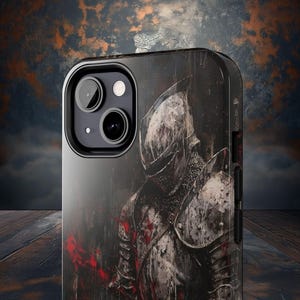 Grimmige Mittelalter-Ritter iPhone Handyhülle: Gothic Rüstung Kunst Cover