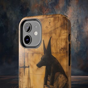 Anubis Phone Case | Egyptian God Art, Scales of Justice
