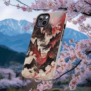 Hoesje van de telefoon van de woede van de draak | Japanse houtsnededruk | Mythisch beestontwerp | Geschikt voor iPhone 15,14,13,12,11,X en meer