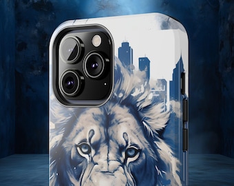 Blue Watercolor Lion Phone Case | Indigo Animal Art