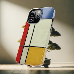 Custodia per telefono Mondrian Geometry - Ispirata a Piet Mondrian - Cover protettiva di arte moderna astratta