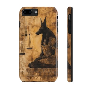 Ink Wash Scene of Anubis Overseeing the Weighing of the Heart iPhone Case
