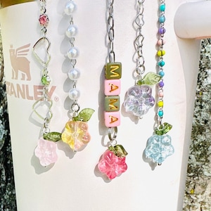 Stanley Handle Charm Stanley Charm Stanley Joyería Floral Tumbler Accesorios Stanley Cup Accesorios Tumbler Charm Día de las Madres Stanley Cup