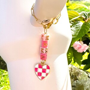 Checkered Stanley Charm Stanley Jewelry Mama Tumbler Accessories Stanley Accessories Stanley Cup Accessories Pink Checkered Tumbler Charm