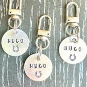 Horse ID Tag Horse Gifts Horse Halter Tag Horse Owner Gift Horse Bridal Tag Horse Halter Name Plate Horse Bridle Charm Hand Stamped Tag