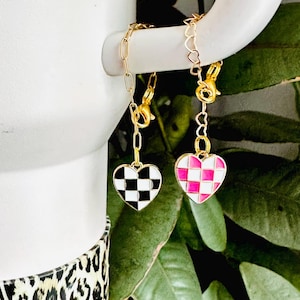 Dije de Stanley a cuadros Joyas Stanley Accesorios para vasos de mamá Accesorios Stanley Accesorios para la taza Stanley Dije de vaso a cuadros rosa