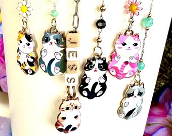 Personalized Cat Tumbler Charm, Beaded Stanley Cup Accessory