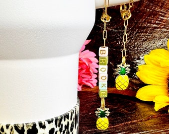 Pineapple Tumbler Charm Personalized Stanley Charm Stanley Jewelry Tumbler Accessories Stanley Cup Accessories Be a Pineapple Stanley Charm