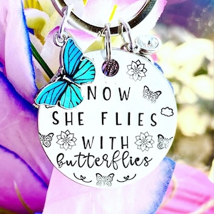 Butterfly Memorial - Mom Memorial Keychain - Memorial Keychain - Memorial Gift - Remembrance Gift - Remembrance Keychain - Mom Remembrance