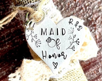 Bridesmaid Bouquet Charm Personalized Wedding GIfts Maid Of Honor Gift Wedding Bouquet Charm Wedding Keepsake Bridesmaid Gift Maid Of Honor