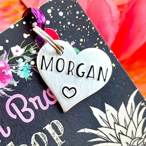 Name ID Tag - Hand Stamped - Hand Stamped Name Tag - Name Keychain - Personalized Keychain - Name Tag Keychain - Name Charm - Personalized