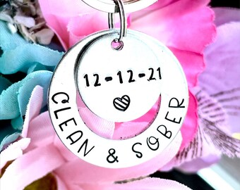 Sobriety Keychain - Sobriety Gift - Sobriety Gift for Women - Sober Anniversary Gift - Sober Gift - Sober Af - Recovery - Recovery Gift