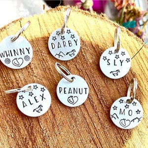 Horse ID Tag Horse Gifts Horse Halter Tag Horse Owner Gift Horse Bridal Tag Horse Halter Name Plate Horse Bridle Charm Hand Stamped Tag