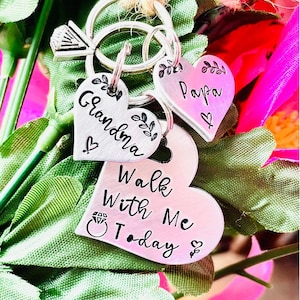 Walk With Me Today Dad Memorial Wedding Bouquet Charm Wedding Keepsake Hand Stamped Wedding Bouquet Charm Wedding Gifts for Bride