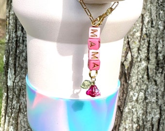Stanley Handle Charm Stanley Charm Stanley Jewelry Floral Tumbler Accessories Stanley Cup Accessories Tumbler Charm Mothers Day Stanley Cup