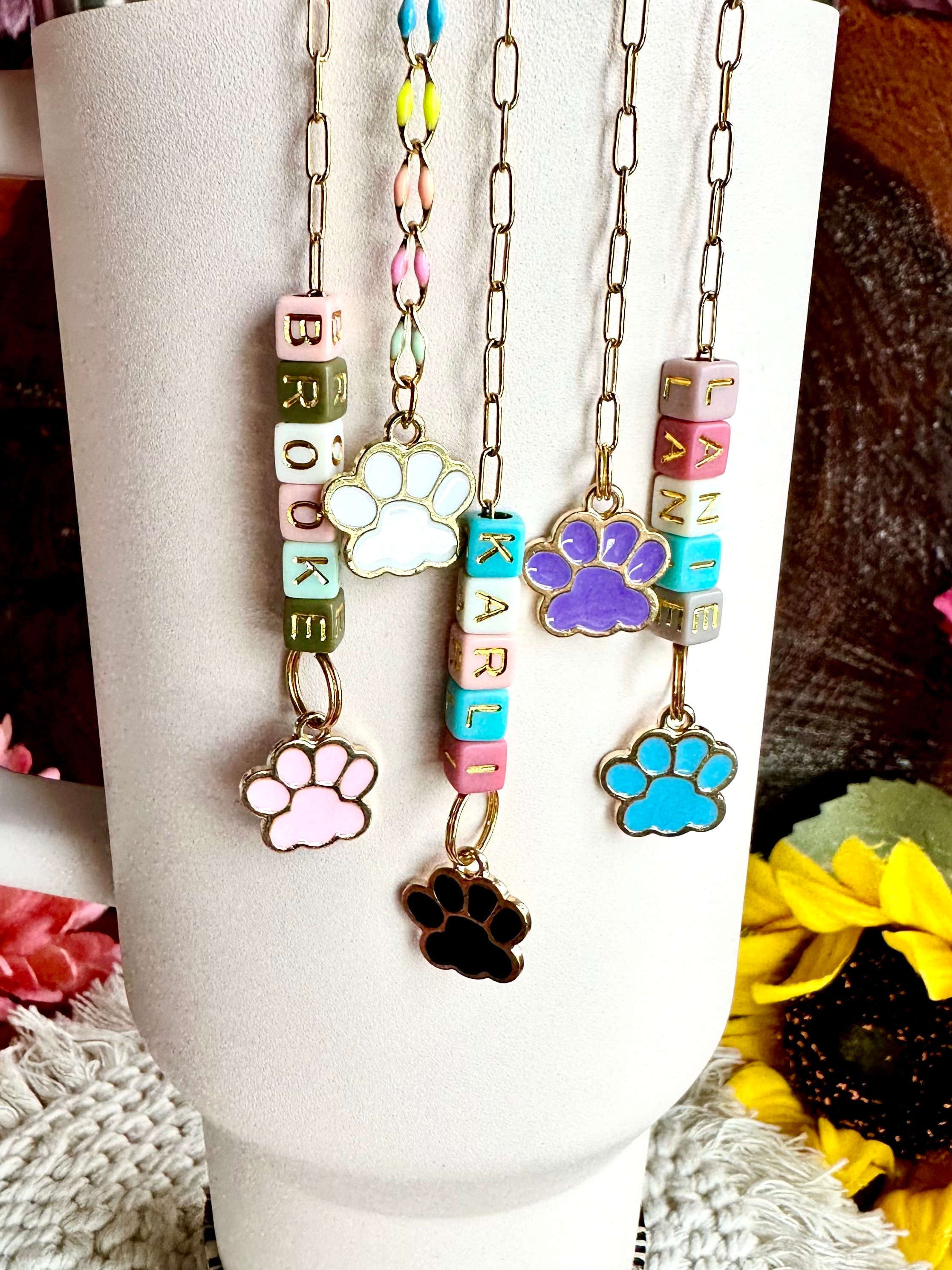 Personalized Name Dog Mom Tumbler Charm Jewelry, Tumbler Accessories, Cup Accessories, Dog Cat Tumbler Charm, Gift for Pet Lovers