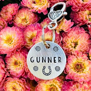 Horse ID Tag Horse Gifts Horse Halter Tag Horse Owner Gift Horse Bridal Tag Horse Halter Name Plate Horse Bridle Charm Hand Stamped Tag