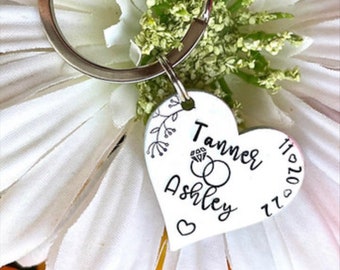 Personalized Wedding Gifts- Bride Gift- Wedding Keychain-  Wedding Keepsake - Personalized Wedding - Bridal Shower - Gifts for the Bride