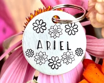 Hand Stamped Horse ID Tag: Floral Halter/Bridle Charm