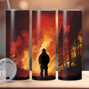 Firefighter tumbler wrap for 20oz skinny tumblers, Firefighter sublimation tumbler, first responder tumbler wrap template