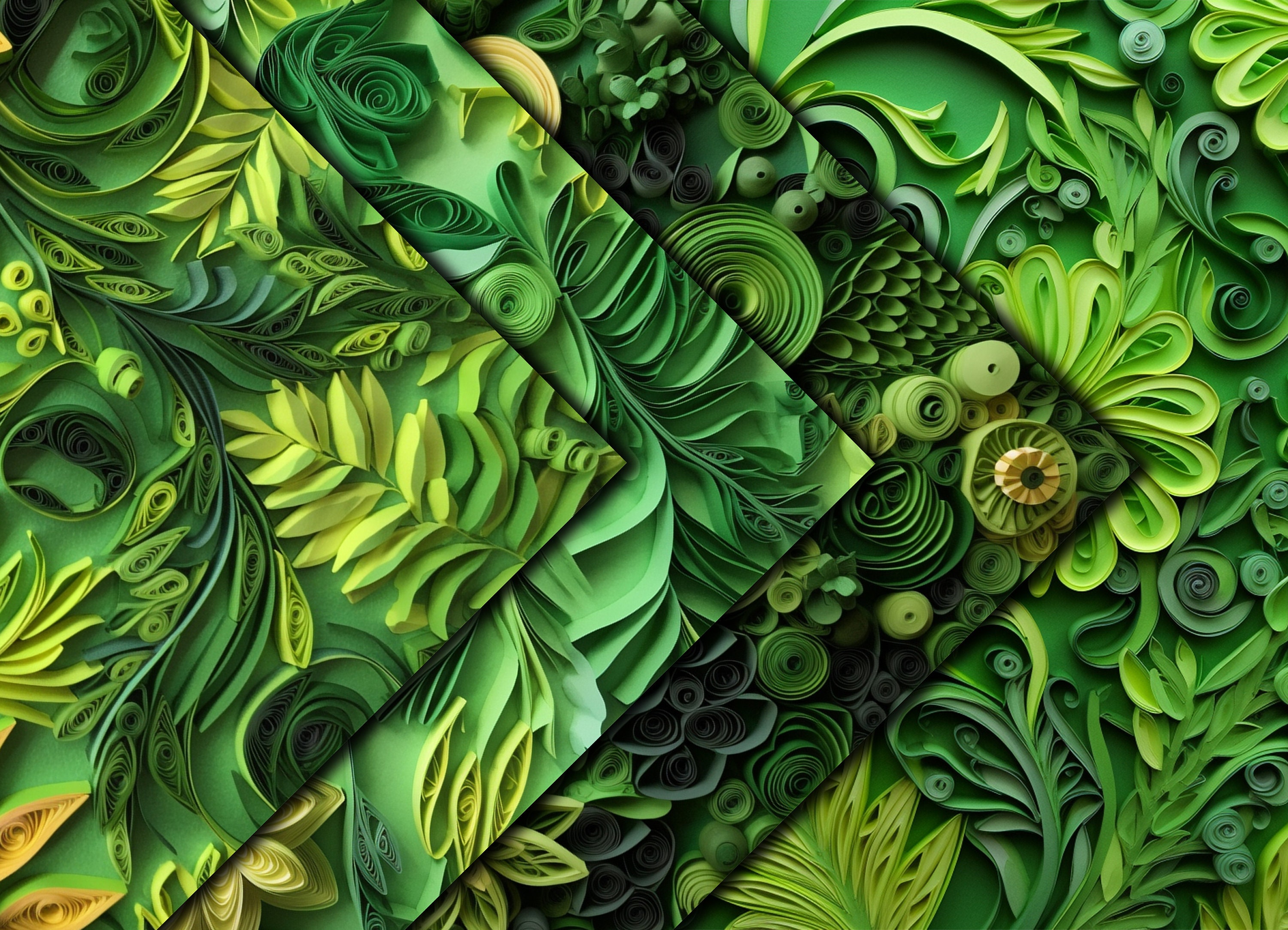 Greenery and Foliage Digital Paper Bundle, 20 Greenery Digital Paper ...
