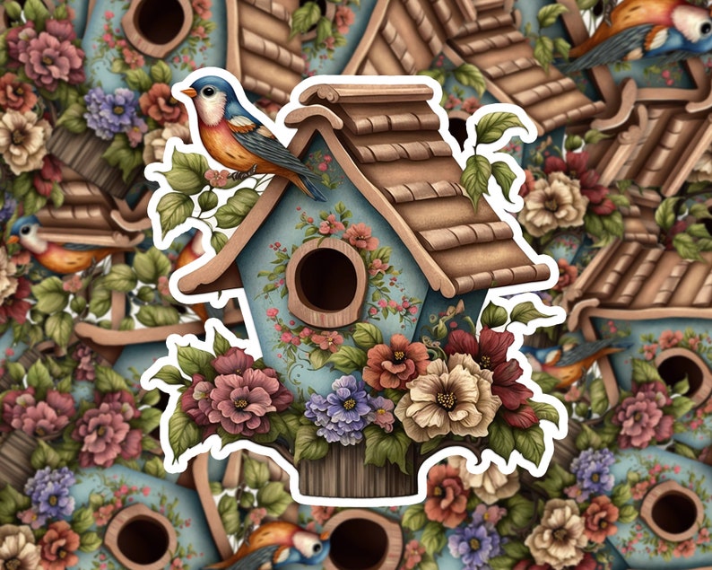 Bird House Clipart Files for Instant Download, 12 Wood Birdhouse PNG