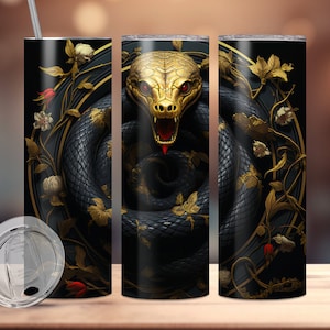 Mystical snake tumbler wrap for 20oz skinny tumblers, Snake sublimation tumbler, Erie Snake tumbler wrap template for sublimation