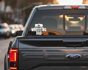 Wrestling Dad Car Sticker, Wrestling Dad Decal for Truck or Car, Vinyl Sticker, Sports Dad Gift, Weatherproof Decal, Size: 6" x 6"