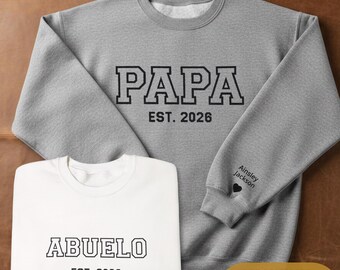 Moletom personalizado com nome e ano de fundação bordados, presente personalizado para pai ou avô.