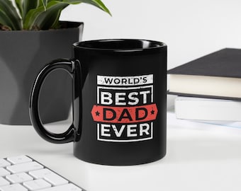 Caneca "Melhor Pai do Mundo", Caneca de Café para o Papai, Presente Divertido para o Dia dos Pais, Presente de Aniversário para o Marido, Caneca de Cerâmica Preta 325ml 445ml, Presente para Ele
