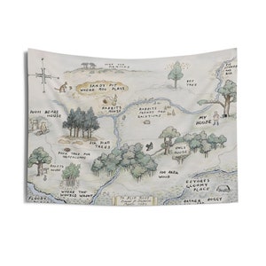 100 Acre Wood Map, Hundred Acre Wood Map Watercolor, 100 Acre Wood ...